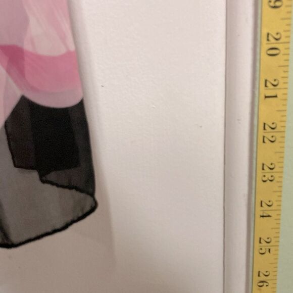 LIANG DIAN Black with Pink Flowers Lightweight Scarf Wrap 60 x 19 inches - Picture 5 of 12